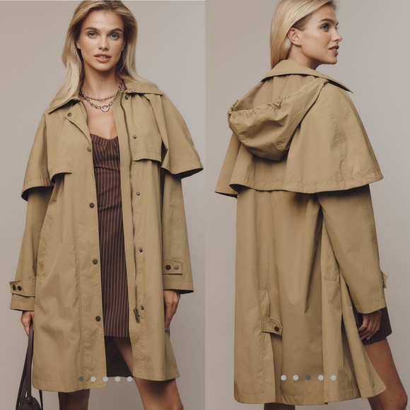 Avec Les Filles Jackets & Blazers - Avec Les Filles Hooded Cape Raincoat